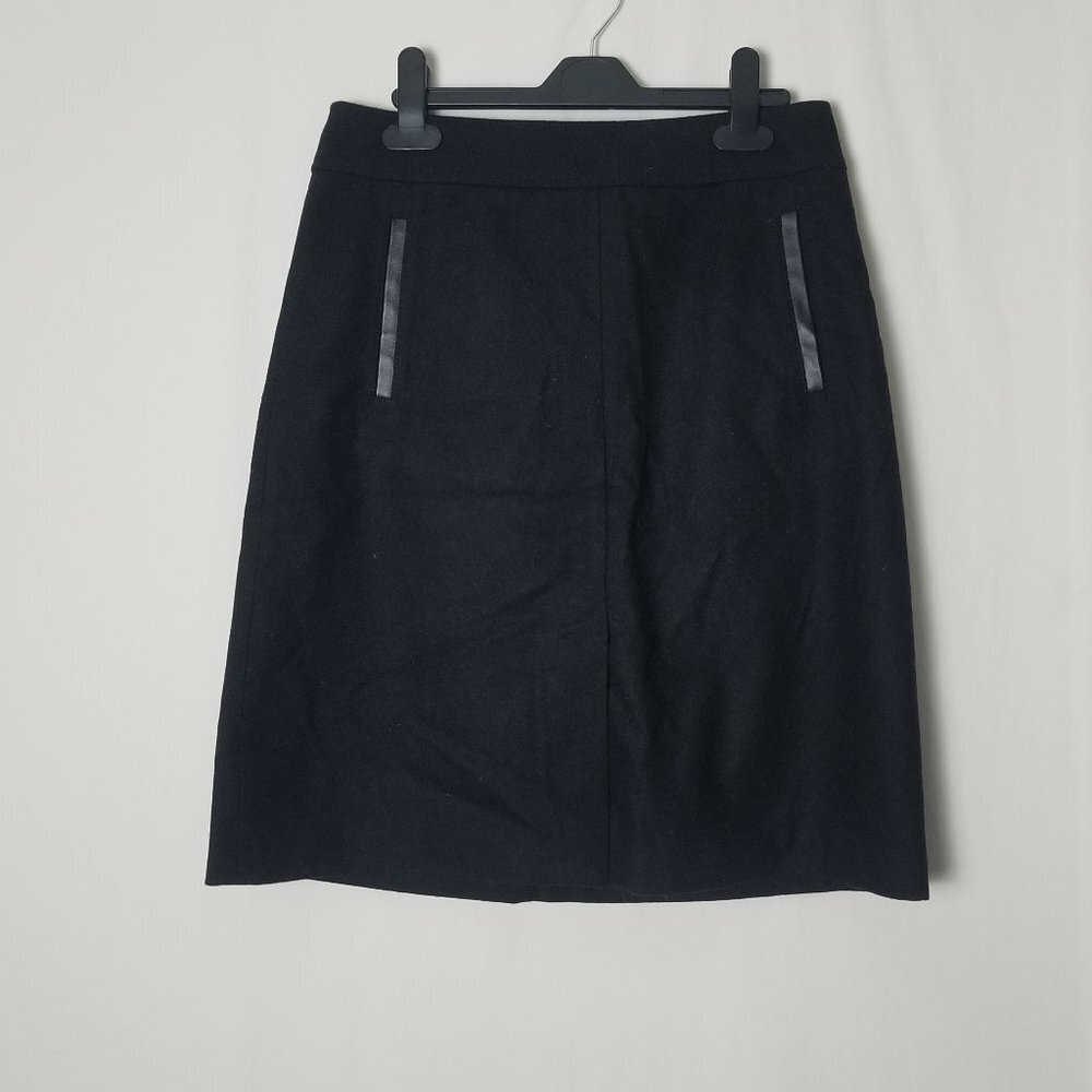 Banana Republic wool faux leather A-line mini skirt size 2 petite (260)